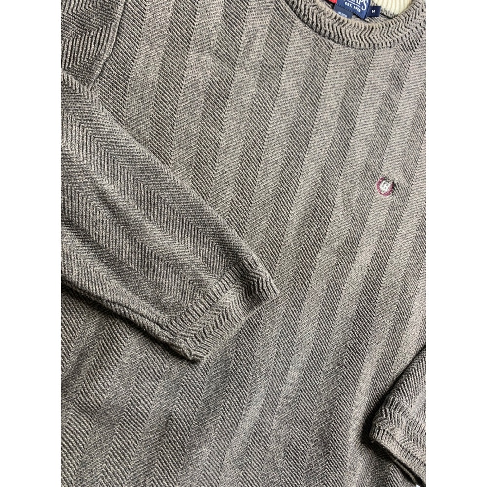 Chaps Men's Textured Herringbone Knit Sweater Pullover Long Sleeve Size M